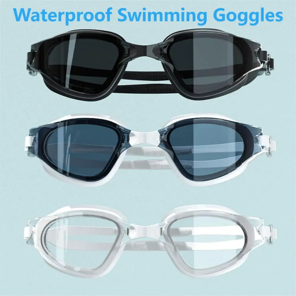 Swimming Goggles HD Anti-fog Waterproof Large-frame Anti-ultraviolet Diving Adjustable Waterproof Earplugs Swimming Glasses swimming goggles