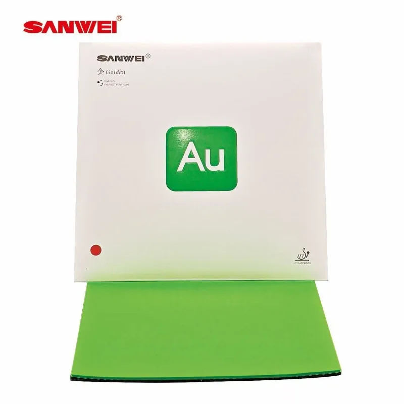 Table Tennis Rubber Sponge SANWEI AU Green Ping Pong Ball Rubber Ultra Light and Astringent Reverse Adhesive Cake Sponge and Adhesive