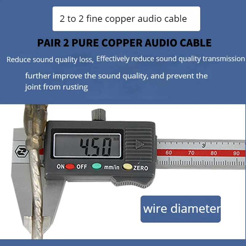 Car Audio Signal Cable Pure Copper 2 to 2 Power Amplifier Subwoofer Wire 5m RCA Signal Line for Car Audio System Accessories audio speaker cable audio signal cable audio cable electrical wire cable electronic wire cable