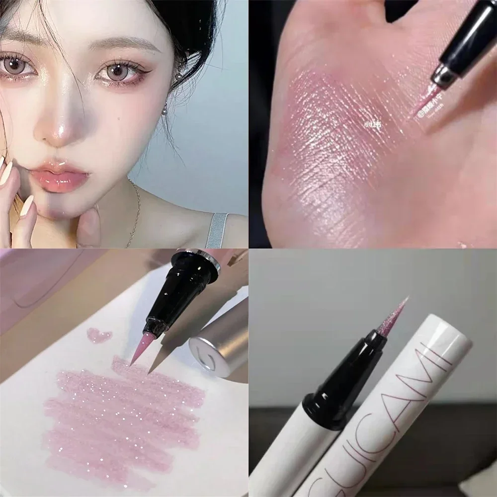 Makeup Pen Shimmer Highlighter Pencil Smooth long lasting Waterproof Diamond Champagne Gold Pink Brighten Eye Shadow & Liner Silkworm