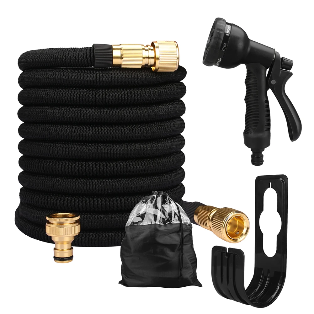 Garden Water Hose Expandable Double Metal Connector High Pressure