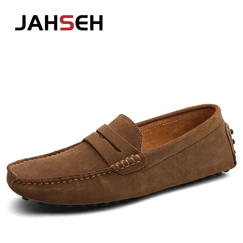 Mocasines suaves de piel auténtica para hombre, zapatos planos y cálidos conducir, de gran tamaño, para primavera y otoño, 38 49 - AliExpress