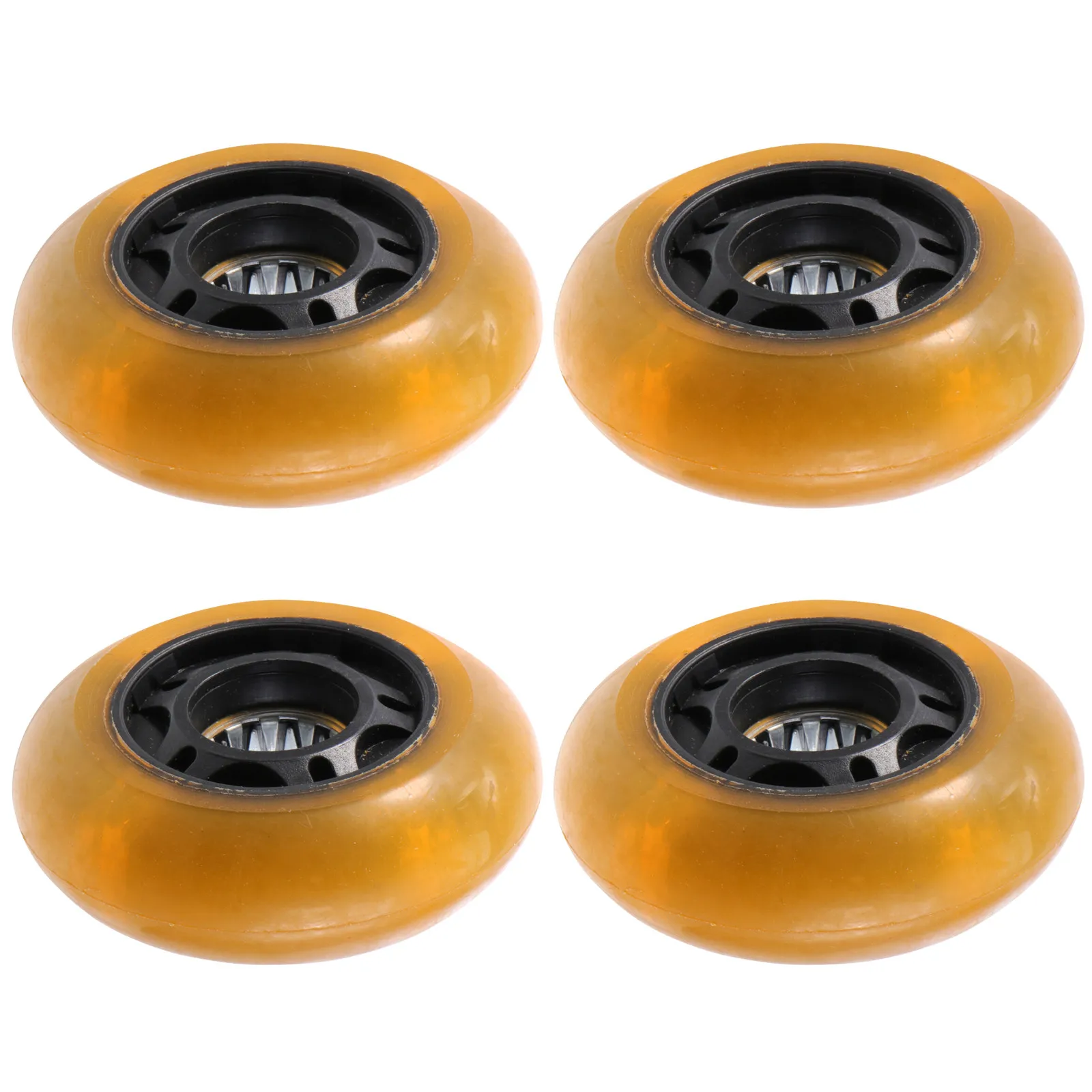 4Pcs 72Mm 깜박이는 인라인 스케이트 휠 실내 야외 하키 스케이팅을위한 롤러 스케이트 휠 부드러운 탄성 PU 소재 쉬운