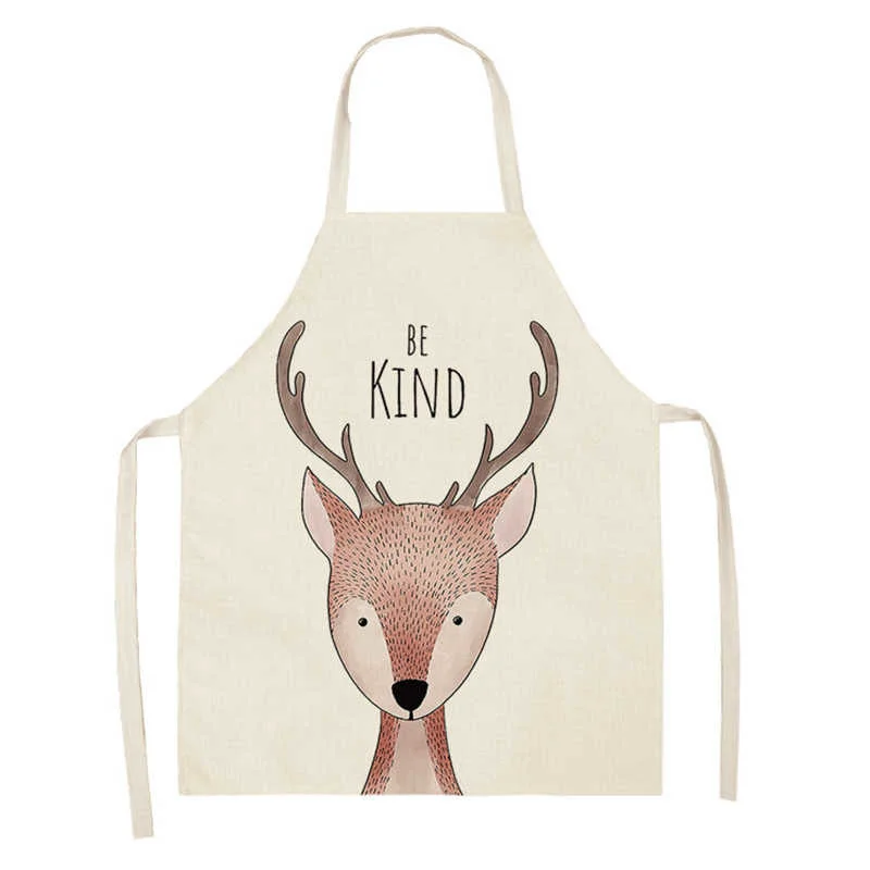 Naprún Cócaireachta Cistine Naprúin Chlóite Ainmhithe Do Leon Elk Bear Sionnach Mná Rothar Muinchille Bib Apron Páistí Apron Baile Bib