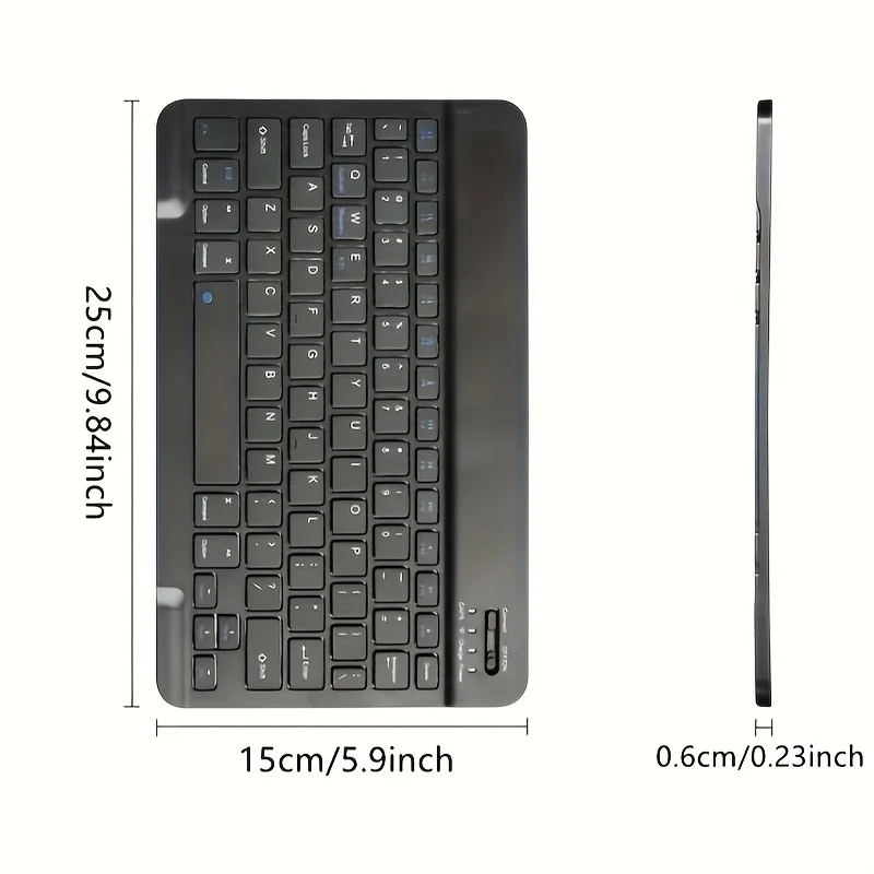 Tastiera Bluetooth Ultrasottile, Wireless E Universale, Con Layout QWERTY Italiano/inglese, Compatibile Con PC, Tablet, Smartphone IOS/Android/Windows - Colore Nero - 3