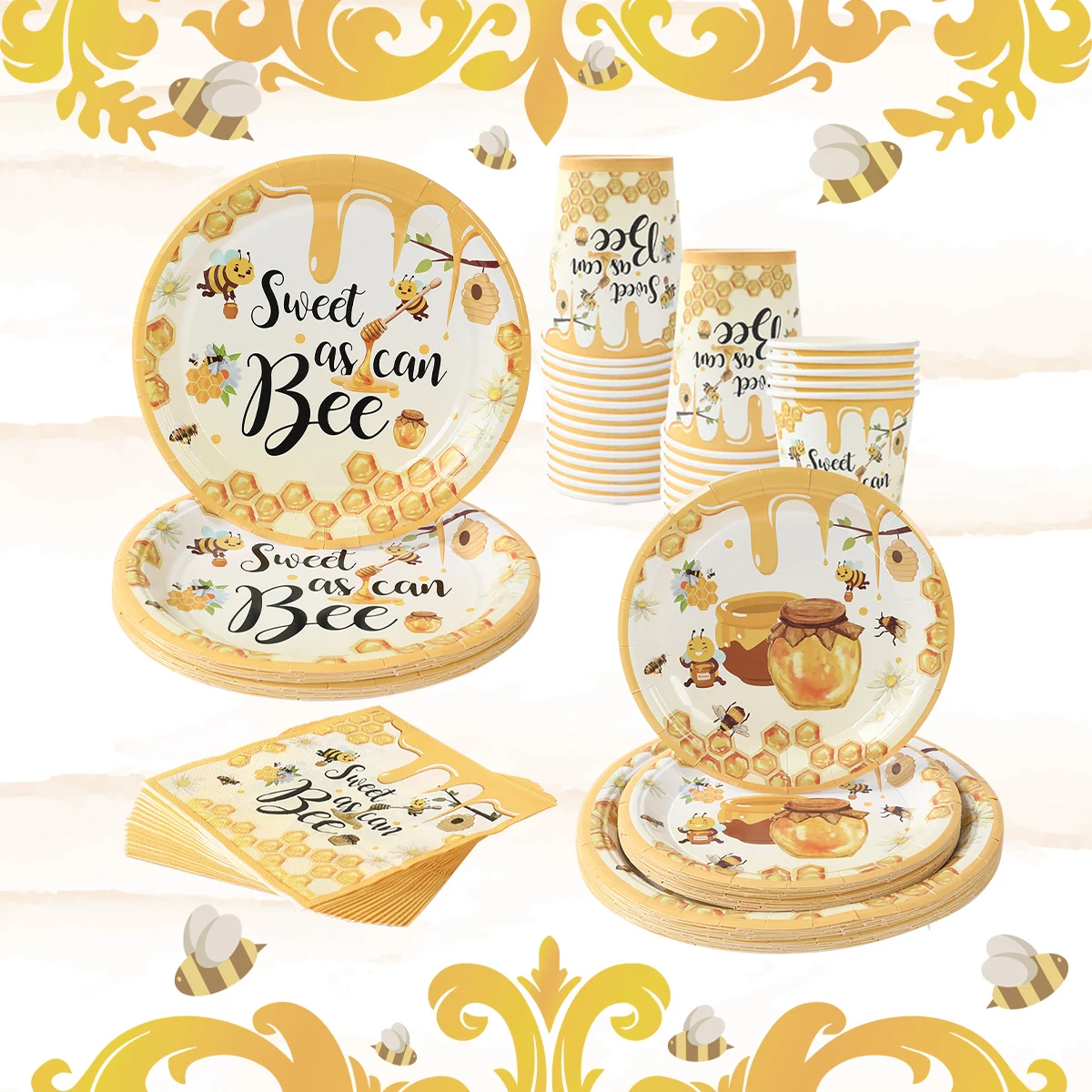 Bee Hive Theme PE Tablecloth Happy 1st Birthday Party Decorations Kids Kitchen Dining Table Cover Wedding Baby Shower Supplies 3
