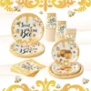 Bee Hive Theme PE Tablecloth Happy 1st Birthday Party Decorations Kids Kitchen Dining Table Cover Wedding Baby Shower Supplies 3