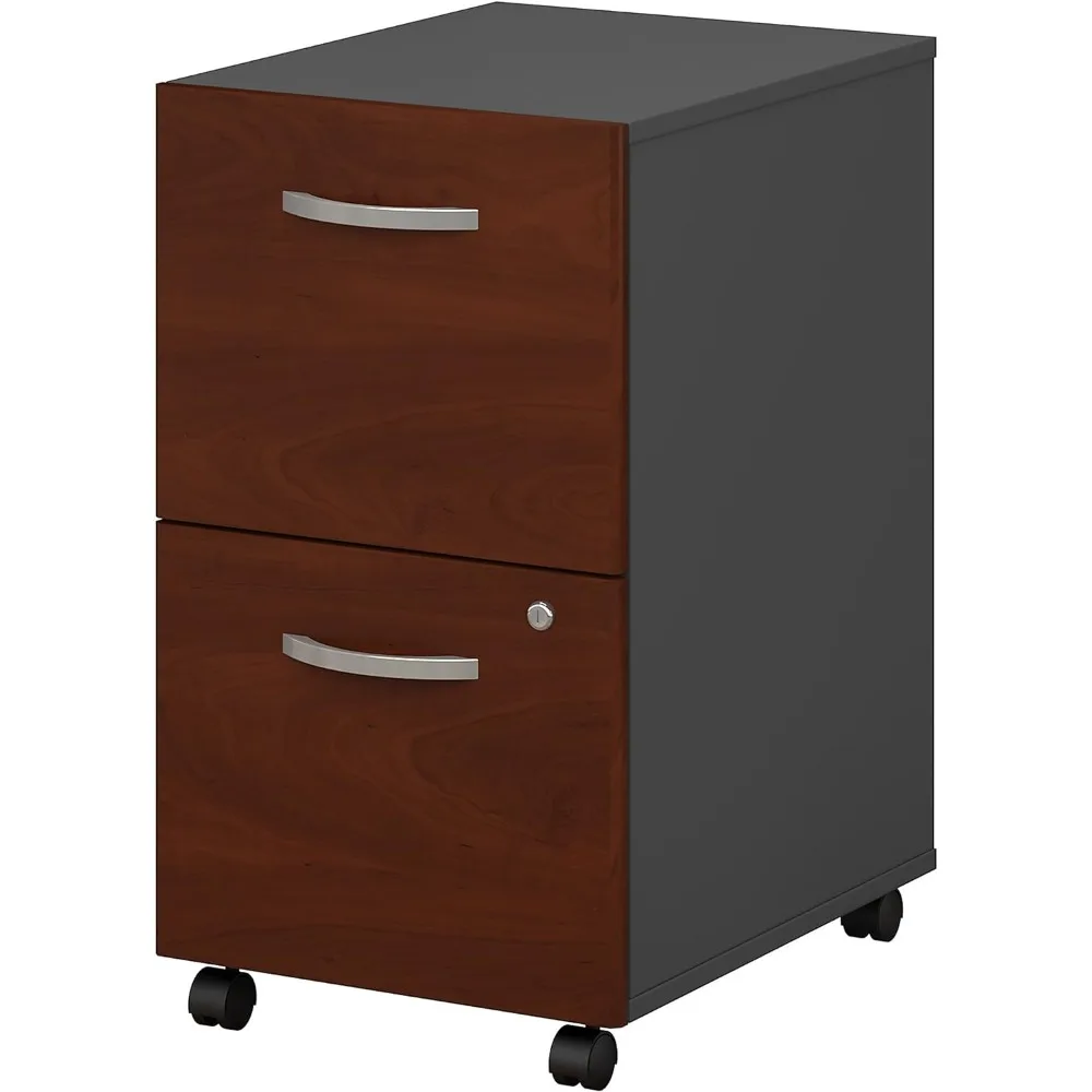 

Bush Business Furniture Series C 2 Drawer Rolling File Cabinet in Hansen Cherry - Assembled, Mobile Document Storage for Home