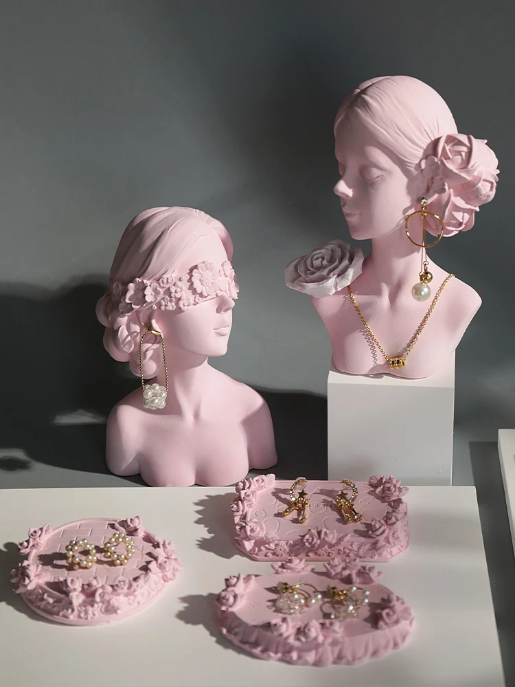 Jewelry display shelf candy bishop pink plaster ring necklace jewelry jewelry display shooting props