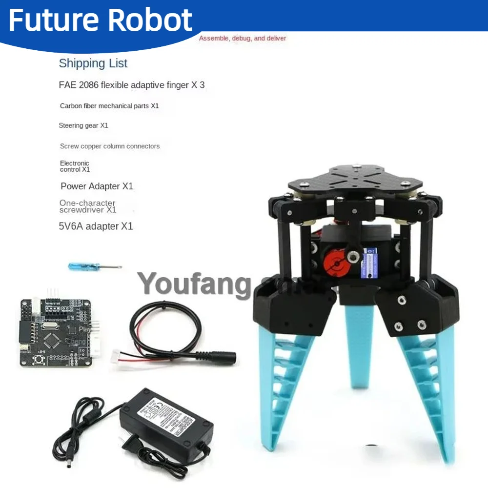 0.6-1.5Kg Load Flexible Manipulator Grab 20-100mm Objects Industrial Mechanical Claw Soft 2/3/4 Finger Gripper For Robot Arm Kit