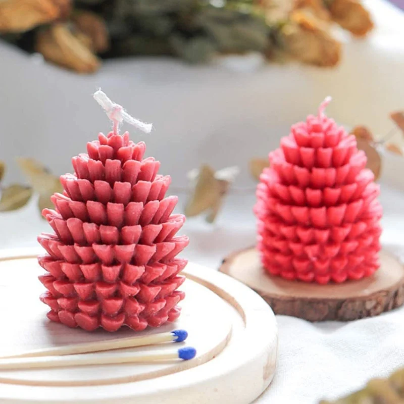 

3D Christmas Pine Cone Silicone Candle Mold DIY Handmade Aromatherapy Gypsum Resin Pinecone Crafts Making Home Xmas Decoration