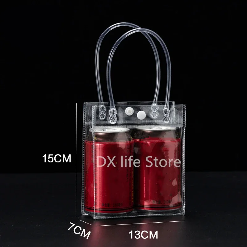 15pcs/25pcs/lot 투명 부드러운 PVC 선물 토트 포장 가방(핸드 루프 포함), 투명 플라스틱 핸드백, 화장품 가방