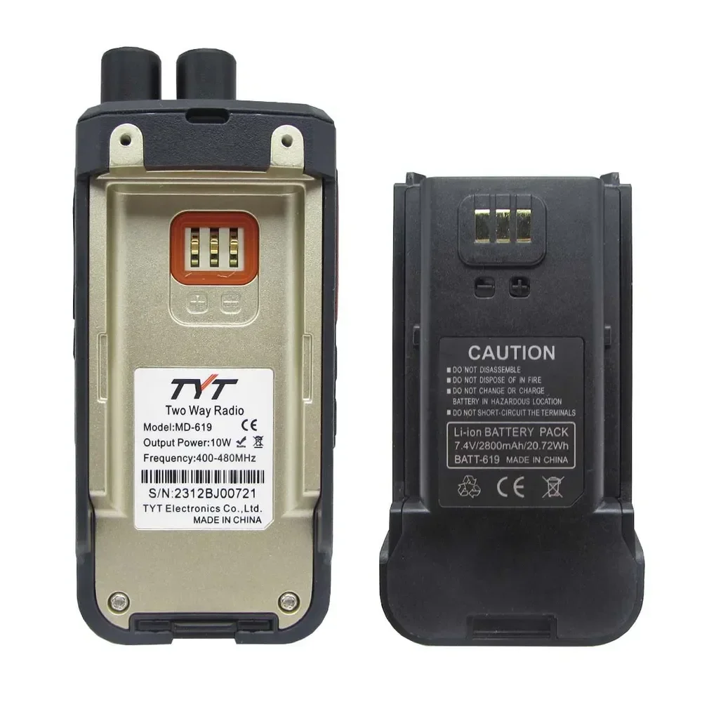 TYT MD619 10W AES128 AES256 DMR Digital Walkie Talkie High Power Enhanced Encryption Recording Single frequency repeater mode 4