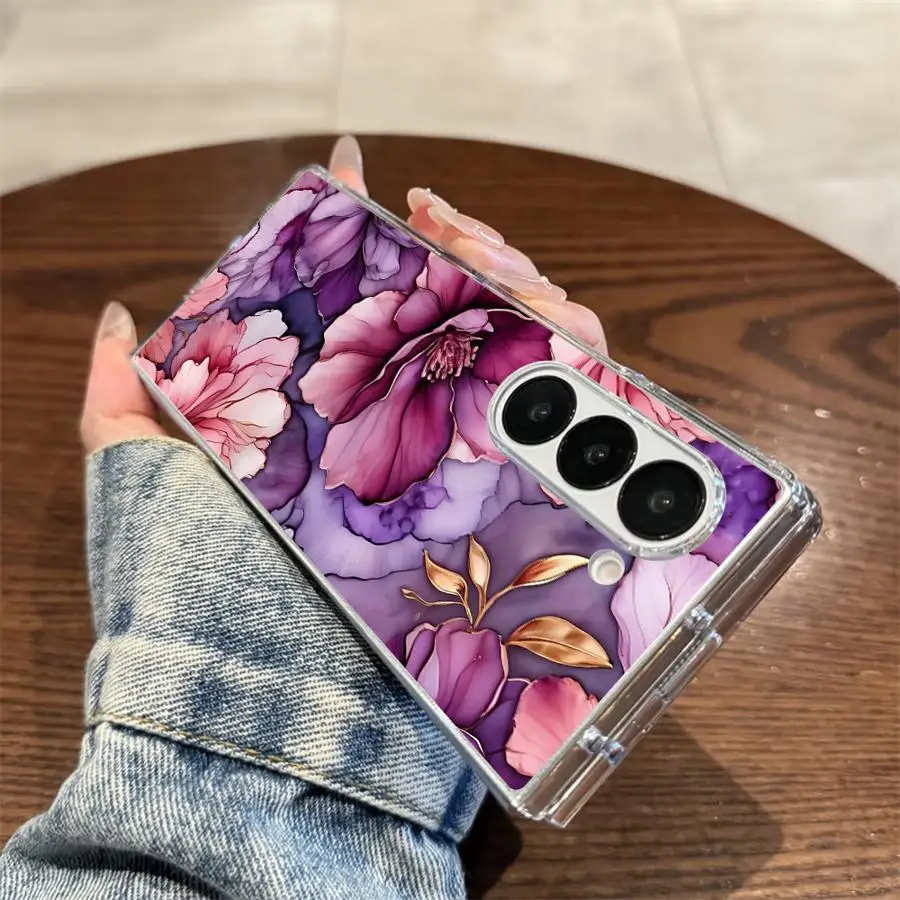 Transparent Soft Phone Cover with Marble Pattern Design