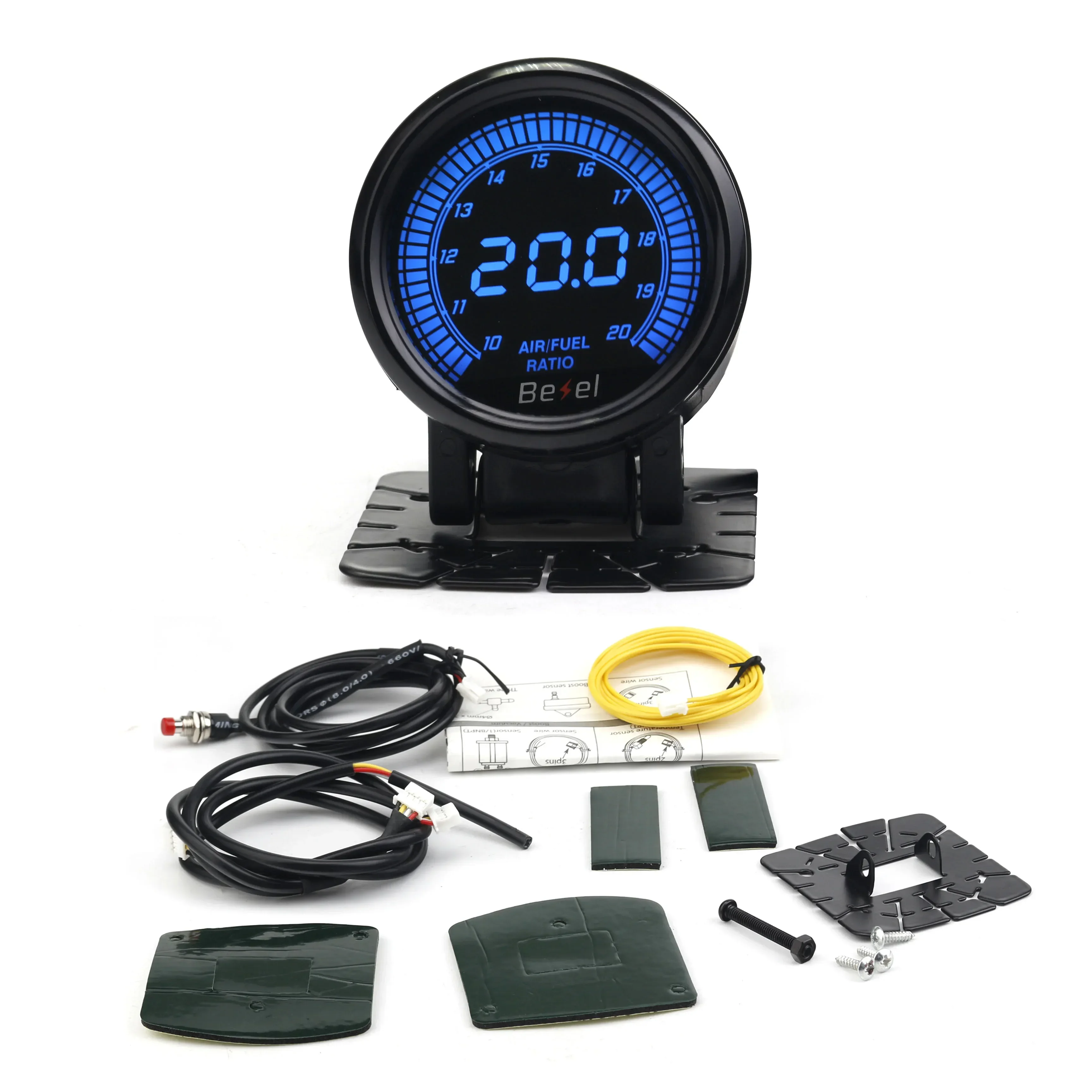 52mm Boost Water temp Oil temp Volt Vacuum Tachometer EGT Air fuel ratio Oil pressure Gauge 10 Color Car Meter 4