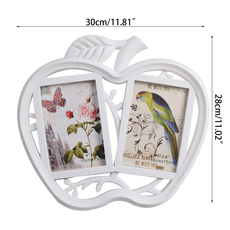  기념품 액자 3.5x5.5  사진 프레임 2삽입 과일 모양 성별 중립 벽 디스플레이 Decora