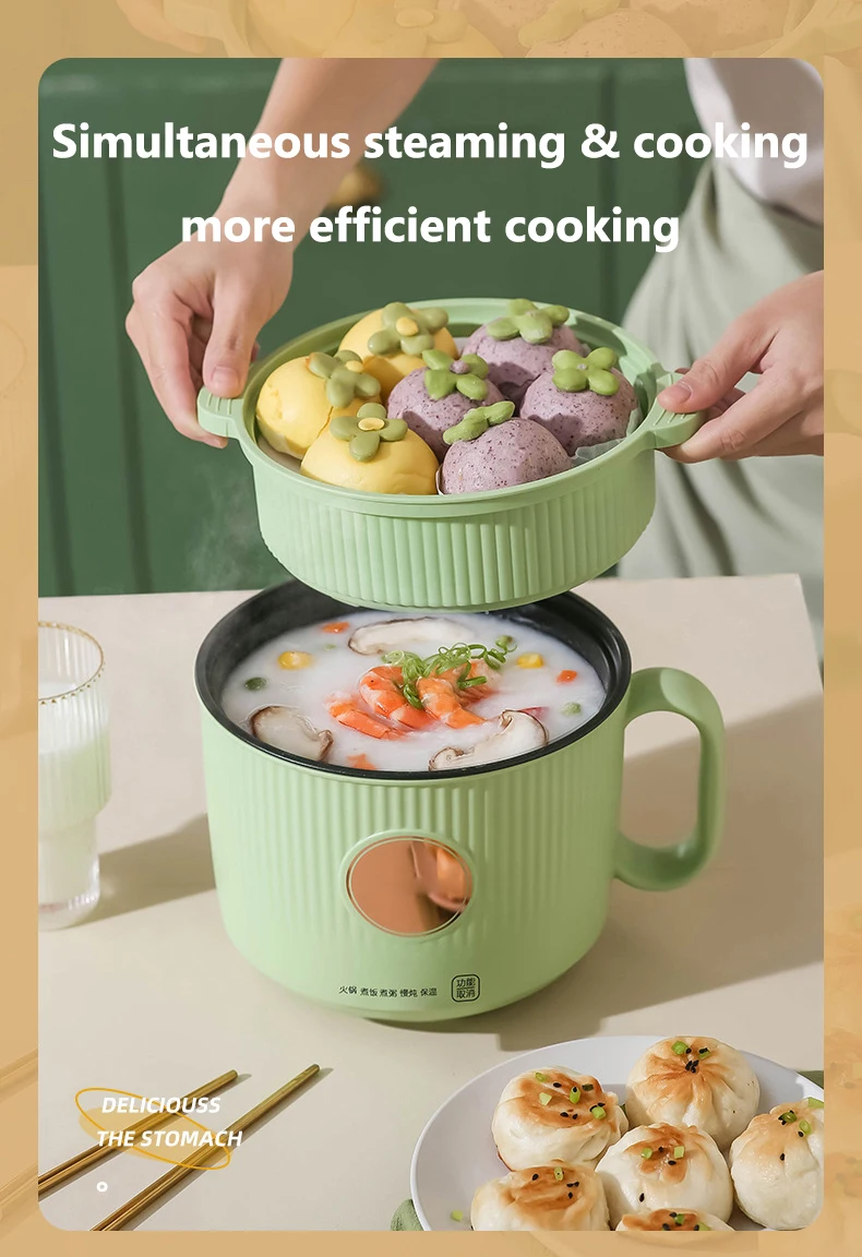 Description Picture 4 of item1.7L Smart Electric Cooking Pot Noodles Egg Boiler Stew Soup Stir-fry Pan Food Steamer Hotpot Multicooker Keep warm Rice cooker