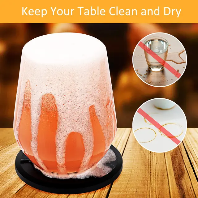 Szilikon Alátét Szemüveg 8 Üveg Alátétet Tartó Alátéttel Szett Alcsúszás Nem Csúszás És Mosható - Image 3