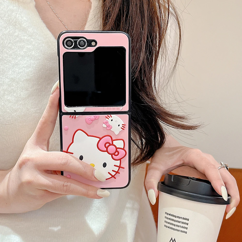 Samsung Galaxy z用ピンクのSanrioハローキティ携帯電話ケース