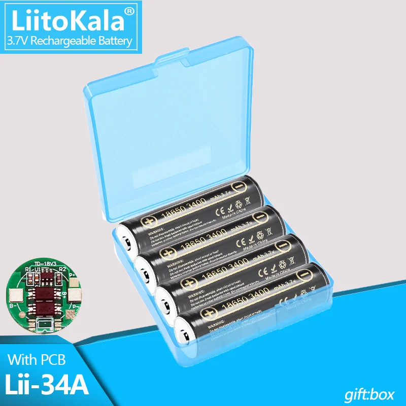 Bateria Recarregável de 116 Peças Liitokala Lii34a 3.7v 18650 3400mah com Proteção do Pwb Apropriada para o Modelo Etc da Aeronave do Uav Mais Caixa - Image 6