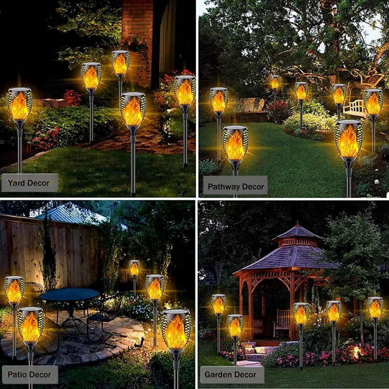 Outdoor 96LED Solar Flame Torch Lights Flickering Light Dancing Led Waterproof Garden Decoration Lawn Path Yard Patio Lamps solar lights solar led lights lawn lamp garden lighting