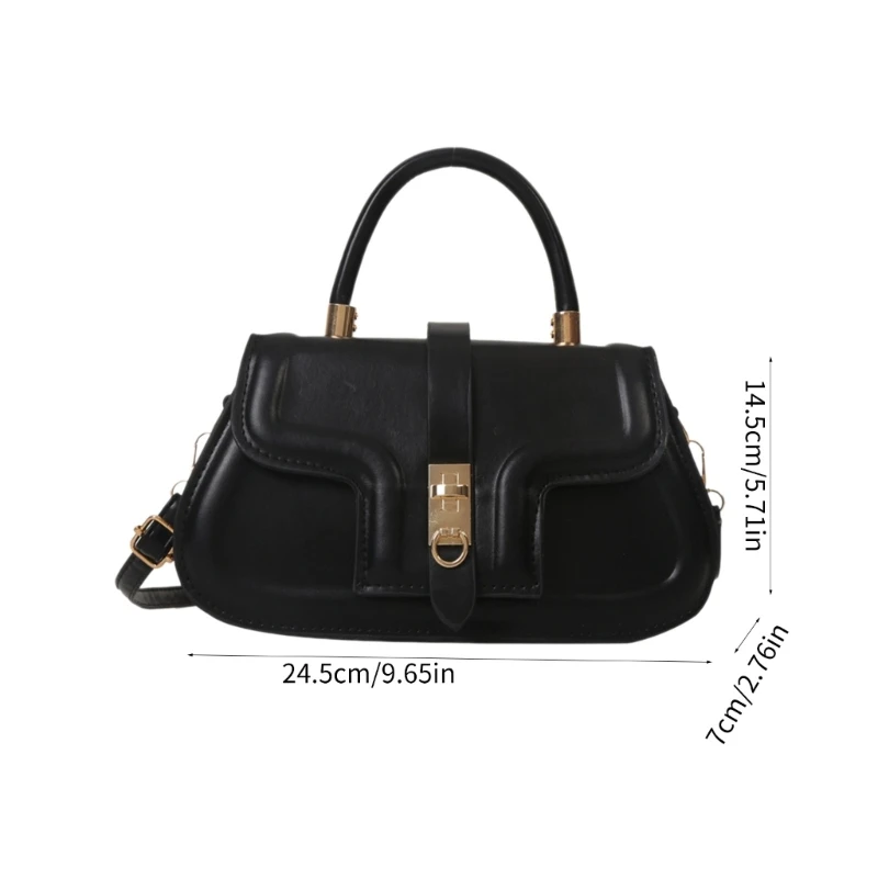 Stylish PU Leather Shoulder Bag Compact and Versatile Crossbody Bags Handbag E74B