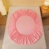 Solid Color Fitsheet With Elastic Band Bedsheet High Quality Fitted Sheet Single Double Twin Queen Size Mattress Cover 6