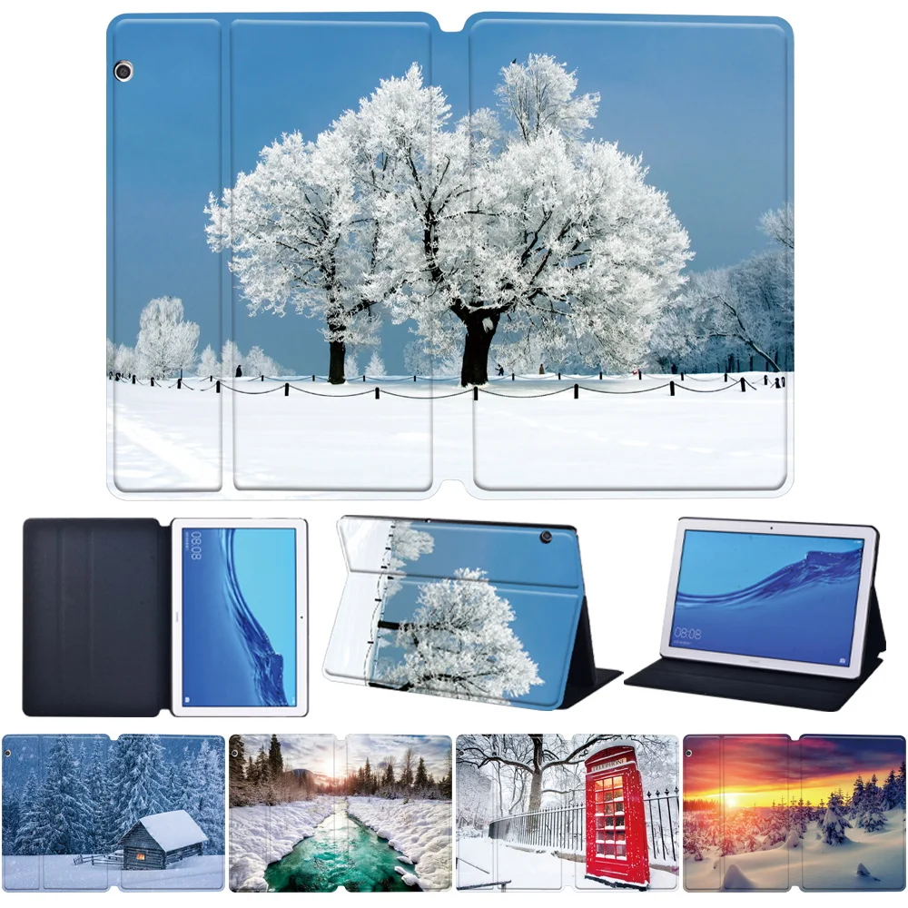 

Cover for Huawei MediaPad M5 Lite 8 M5 10.8" M5 Lite 10.1 Folding Folio Tablet Cover MediaPad T3 8.0 T3 10 9.6" T5 10 10.1" Case