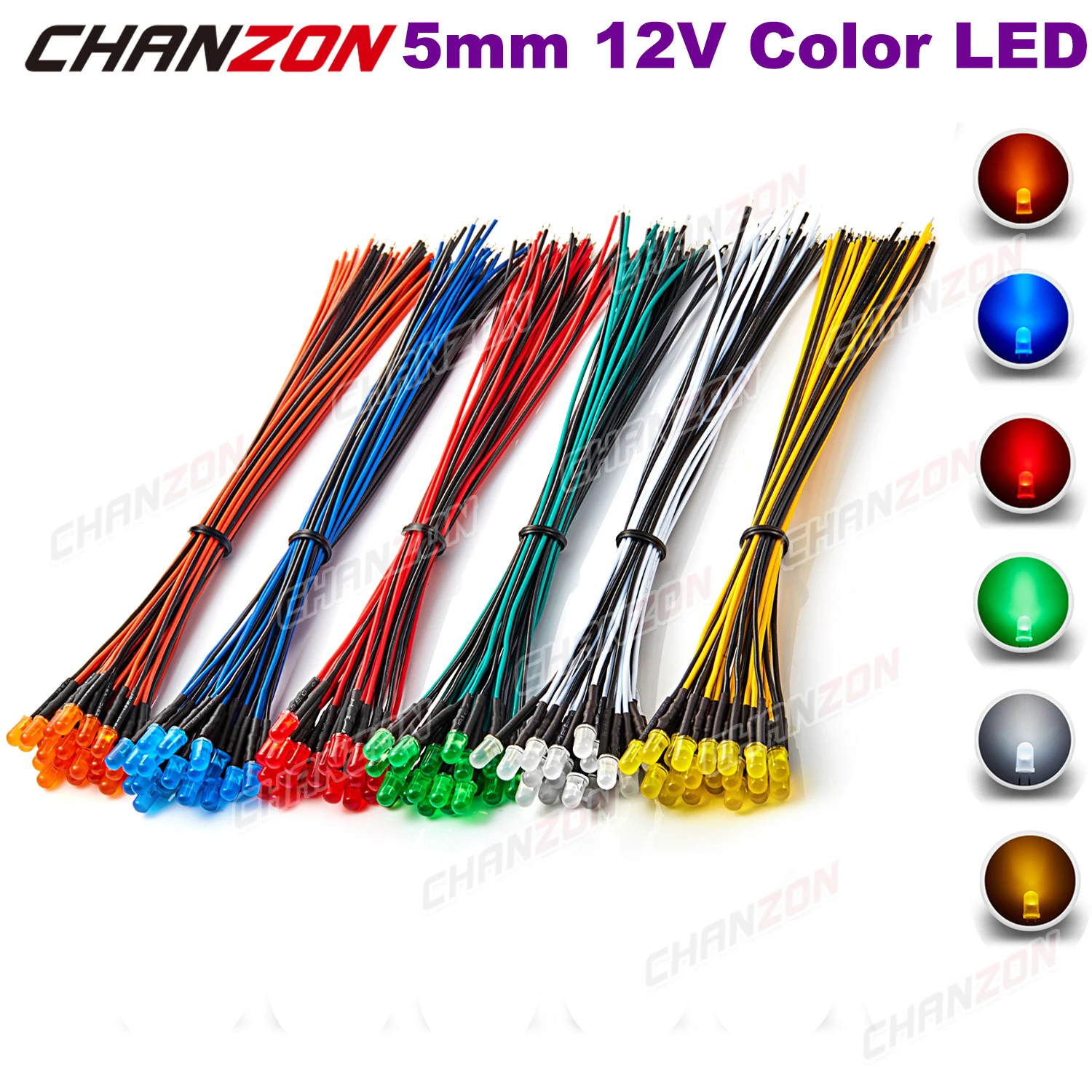 colorful dc5v-24v 5mm led bulb pre