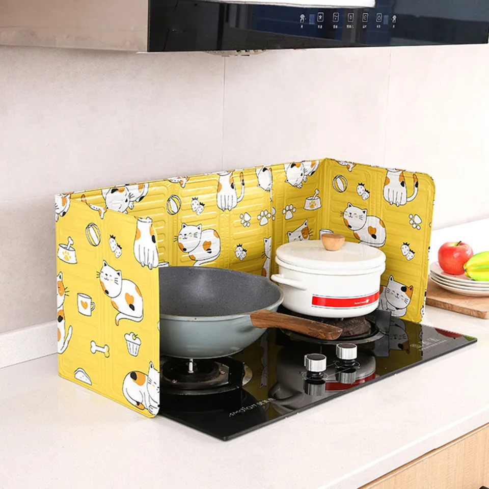 Olie Splash Baffle Splash Guard Koekenpan Splatter Shield Guard Olie Baffle Koken Baffle Splash Guard Aluminiumfolie Oliebestendige Isolatie Board