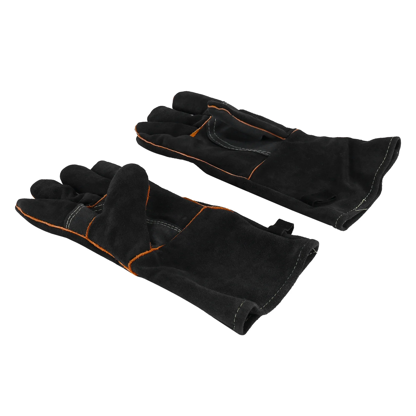 AFOURT-Extrem hitze- und feuerbeständige Handschuhe aus Leder mit Nähten, perfekt für Kamin, Herd, Ofen, Grill, Schweißen, BBQ, MIG, Po – Detail 1