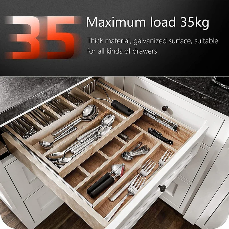 Description Picture 4 of itemUnder-Mount Drawer Runners Full Extension Soft Close Concealed Furniture Drawer Slides with Couplings 3 Full Extension 1 Pair