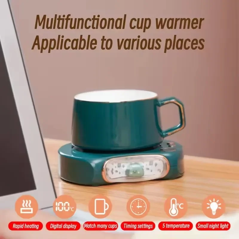 Electric Cup Heater Mug Warmer 100℃ Hot Tea Makers Warmer Coaster 5 Gear Temperature Cup Heaters for Coffee Milk Tea Heating Pad 5