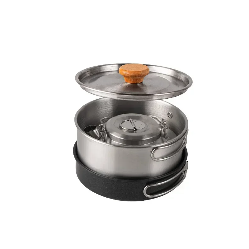 4pcsOutdoor Stainless Steel Pot Set 3