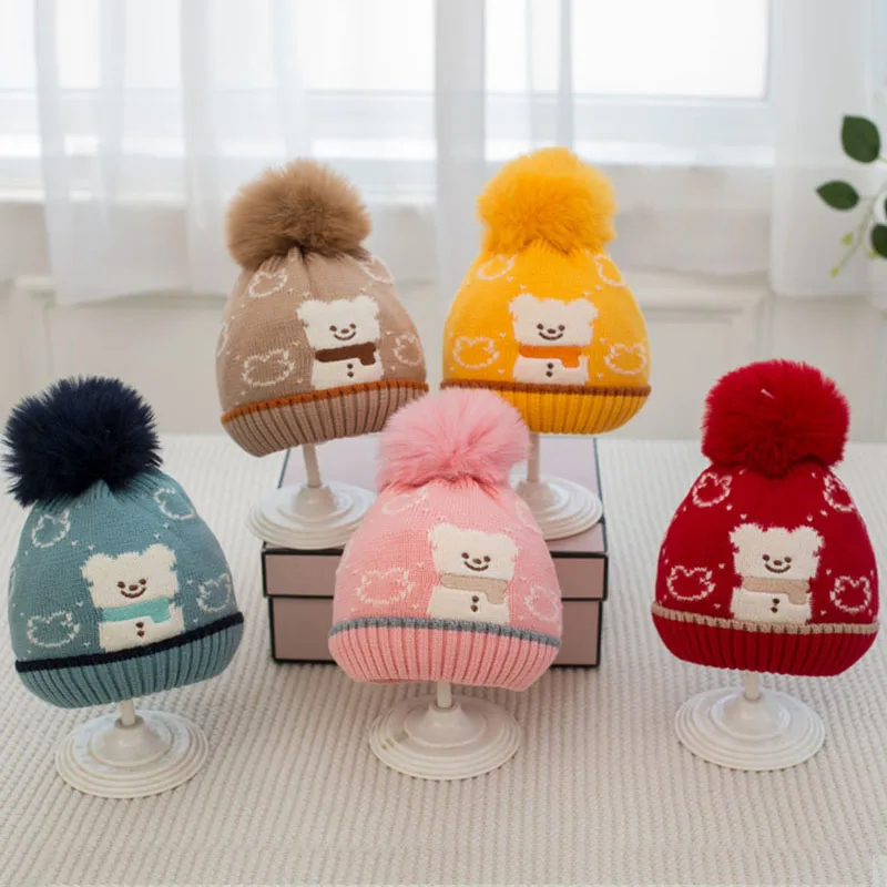 

Kids Winter Hats for Newborn Boys Crochet Bonnet Toddler Girl Cap Children Baby Photography Props Boy Accessories Warmer Stuff
