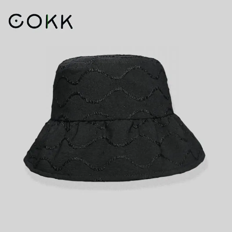 

COKK Bucket Hat Women Summer Hat Sunshade Fisherman Cap Casual Sun Hat Sunscreen Outdoor Travel Gorro Solid Soft Foldable Sunhat