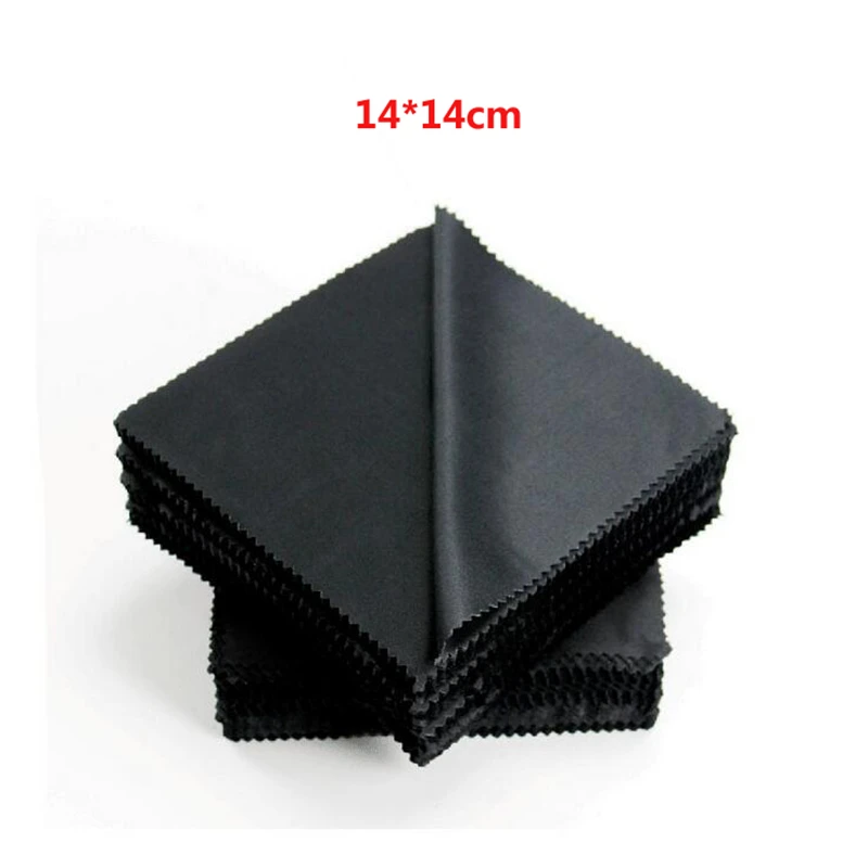 

100 pcs/lot Microfiber Eyeglasses Cloth Sunglasses Eyewear Specs Cleaning Cloth Glasses Black Clean Lens cloth 140mm*140mm