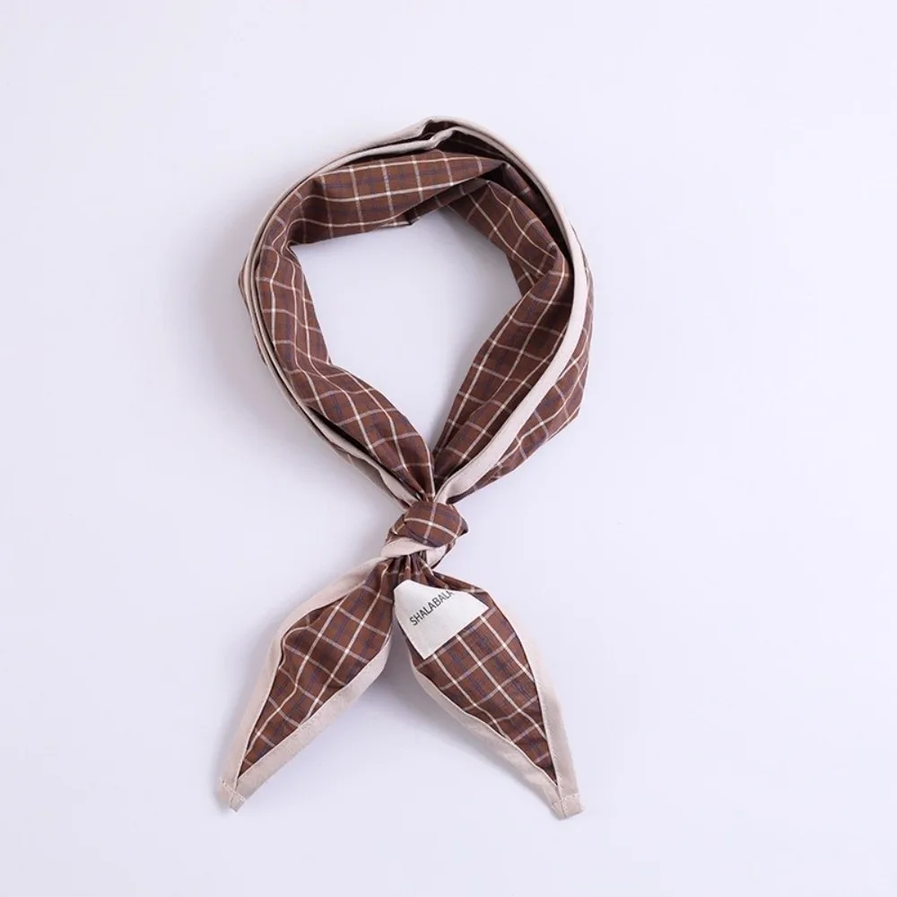 Vintage Korean Children's Scarf Striped Plaid Triangle Bandana Sweet Boys Girls Waist Scarf Spring Autumn