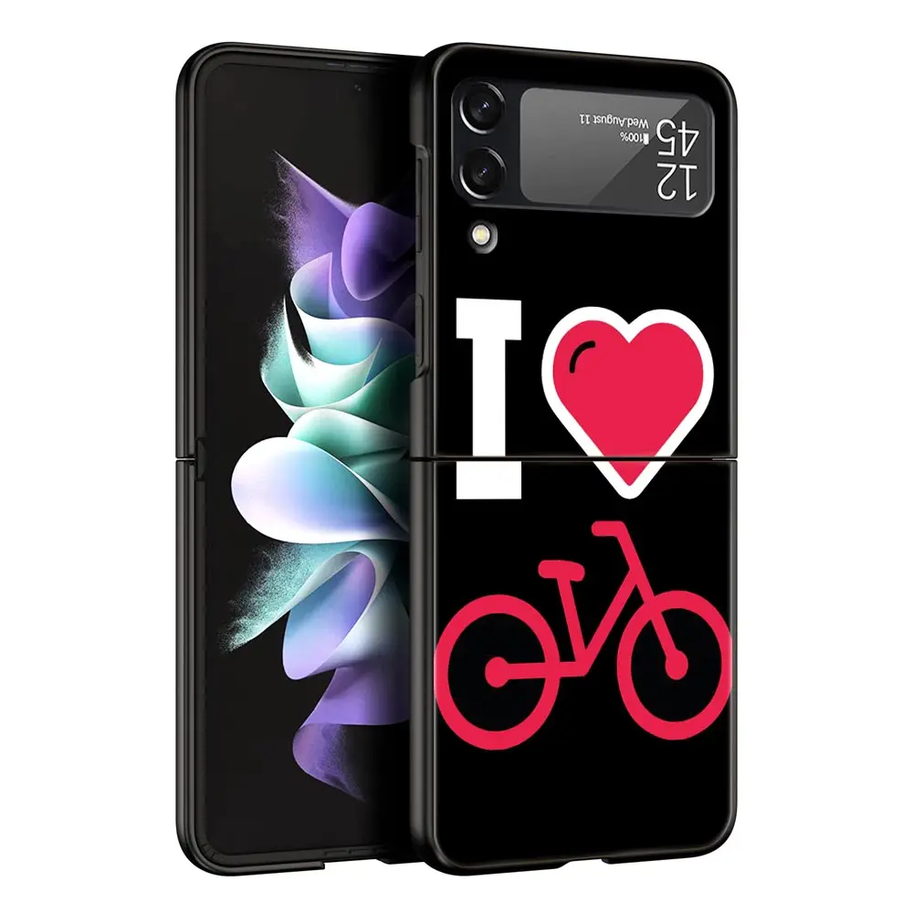 Mountain Bike Art Phone Case - Black Hard Folding Cover