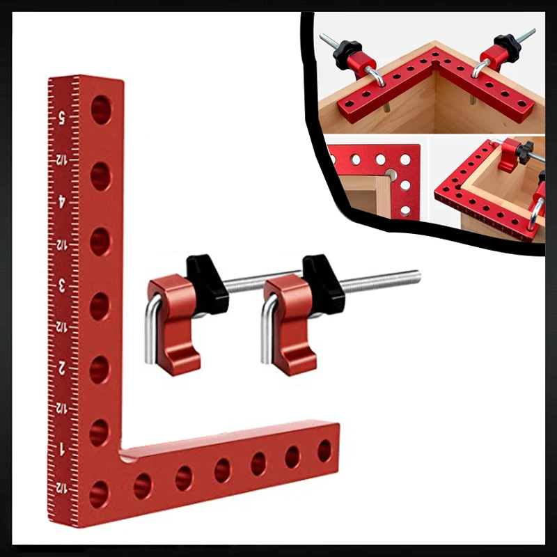 Alumínio Alloy Woodworking Clamping Régua Braçadeiras de Ângulo Direito L-shaped Dispositivo Elétrico Auxiliar Clipes Posicionador Ferramentas Manuais 90 Graus