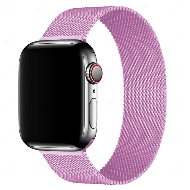 Magnetic Loop Strap For Apple watch Band 45mm 41mm 44mm 40mm 42mm 38mm Stainless steel correa bracelet iWatch serie 3 7 5 6 se 3 Light Purple 38