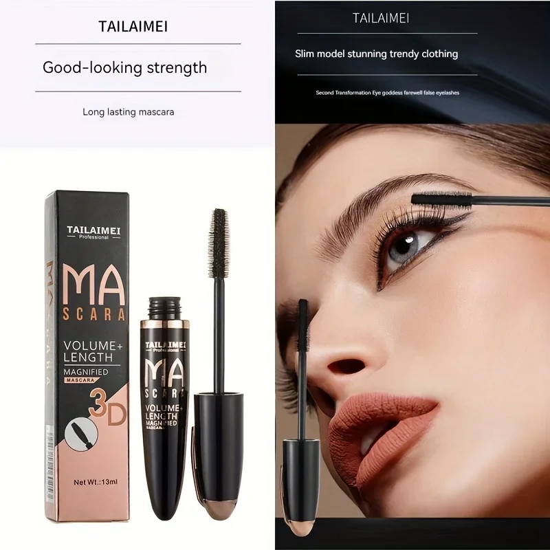 1 PC Waterproof 3D Mascara Thick Long Smudge-proof Plump Encrypted Long-lasting Curling Large Eye Makeup With 360° Spiral Brush_voghion.com