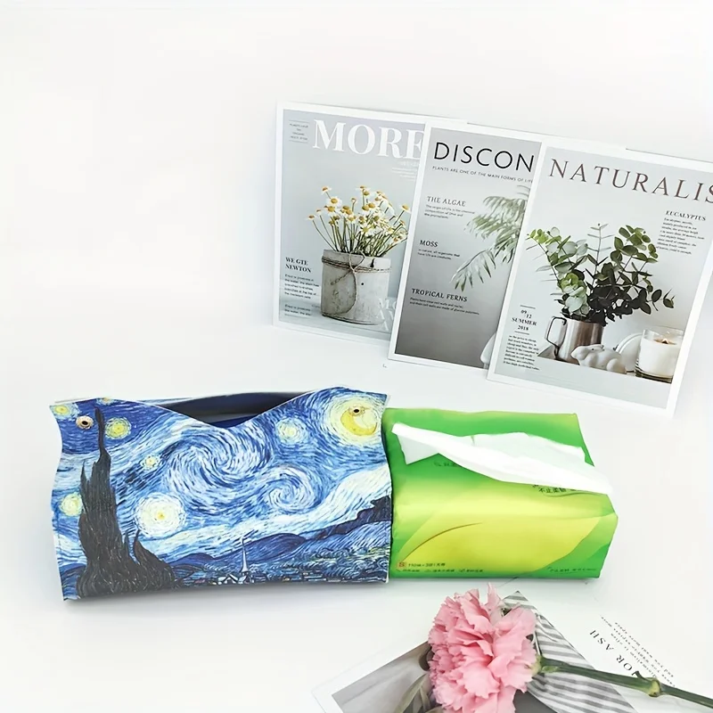 1pc Van Gogh Starry Sky Paper Tissue Storage Box Paper Special 2
