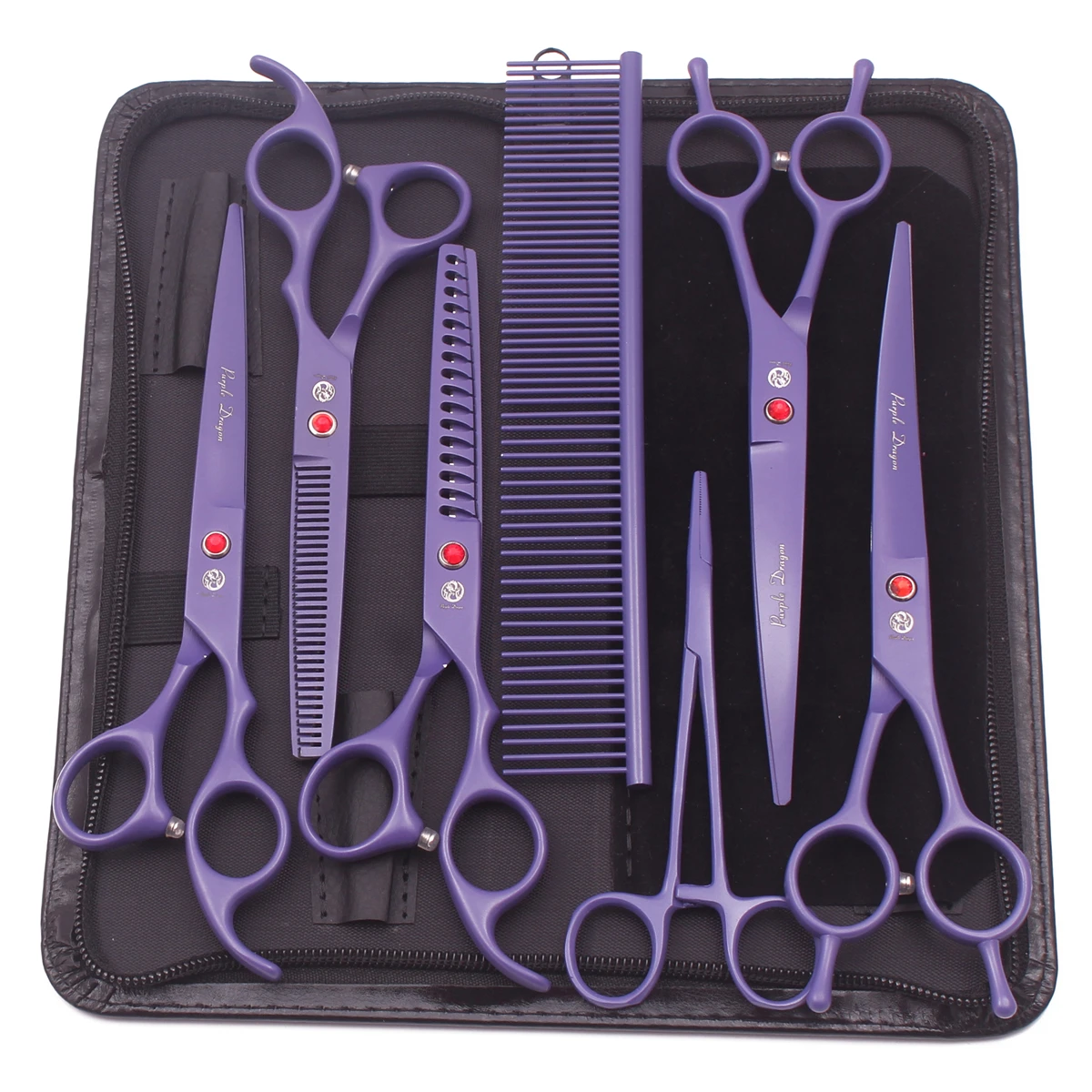Dog Scissors Professional Stainless Cutting Shears Thinning Shears Curved Scissors Grooming for Pet Purple Dragon Z3102 dog grooming scissors dog grooming scissors kit pet grooming scissors protector