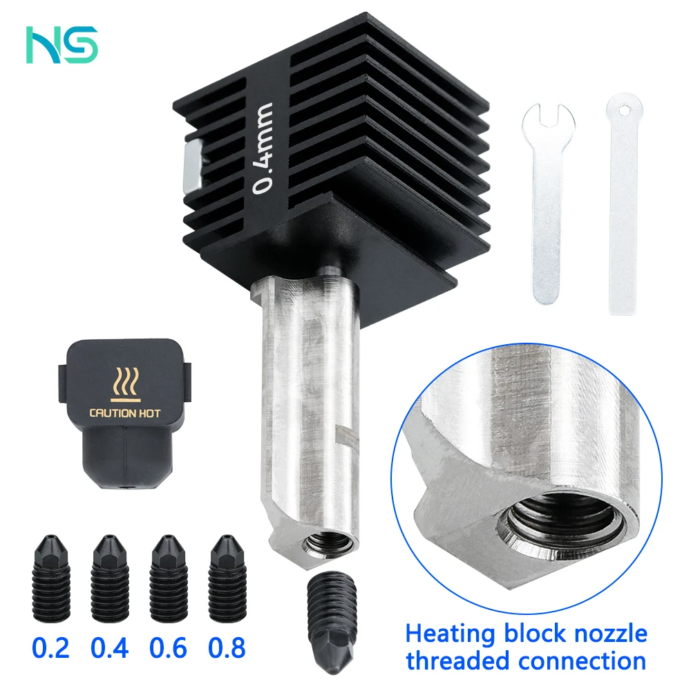 Bambu Lab - Tête d'Extrusion avec Buse 0,4 mm en Acier Trempé (Hotend) - Série A1