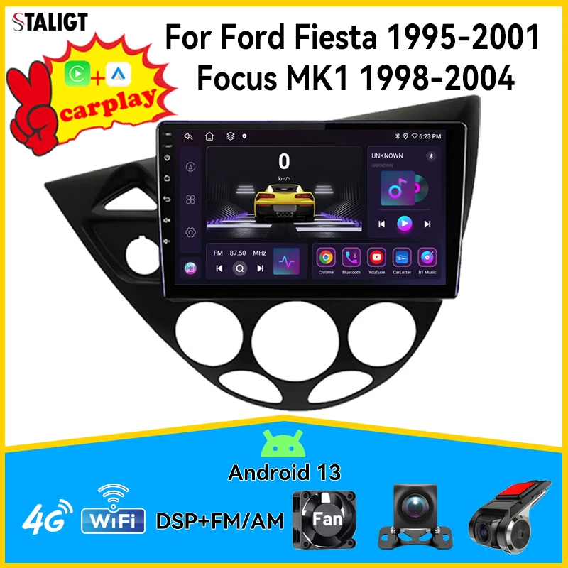 2Din Android Autoradio Per Ford Fiesta 1995-2001 Focus Mk1 1998-2004 Autoradio Multimedia Player Automotive Carplay Android Auto