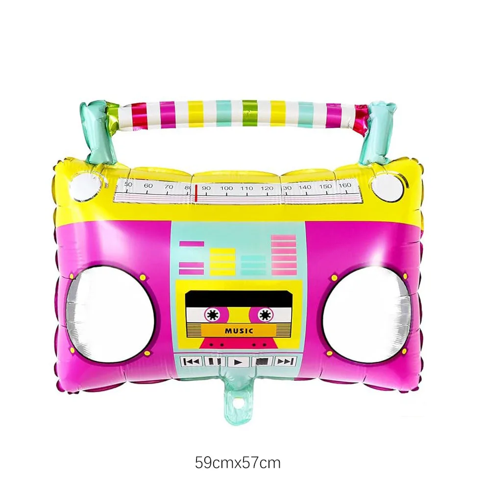 1/6 יחידות רולר סקייט בום בוקס בלונים דיסקו לחזרה לשנות ה-90 רטרו היפ הופ נושא יומולדת חתונה יובילאי קישוט