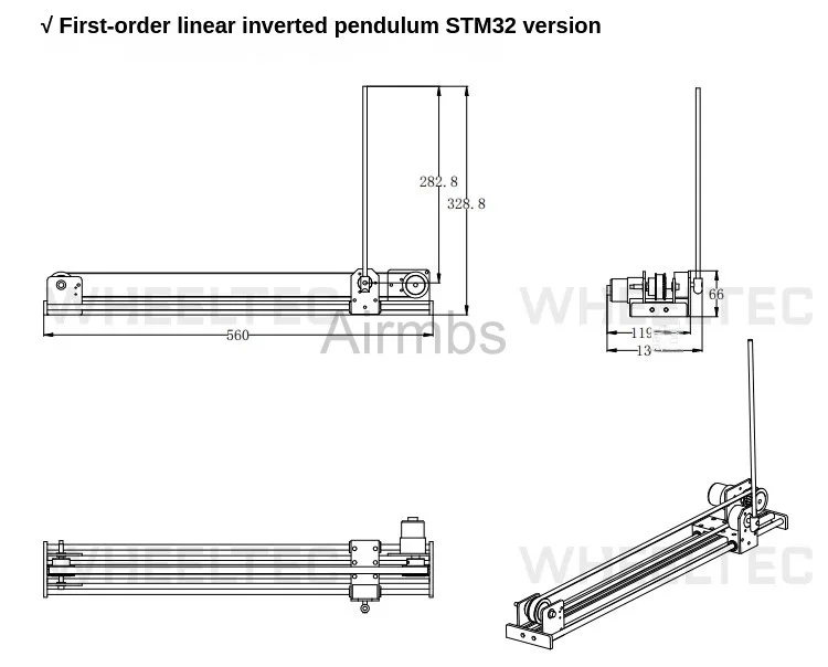 아두이노 STM32 직선형 역진자 1단계 역진자, 전진형 PID 시뮬링크 자동화