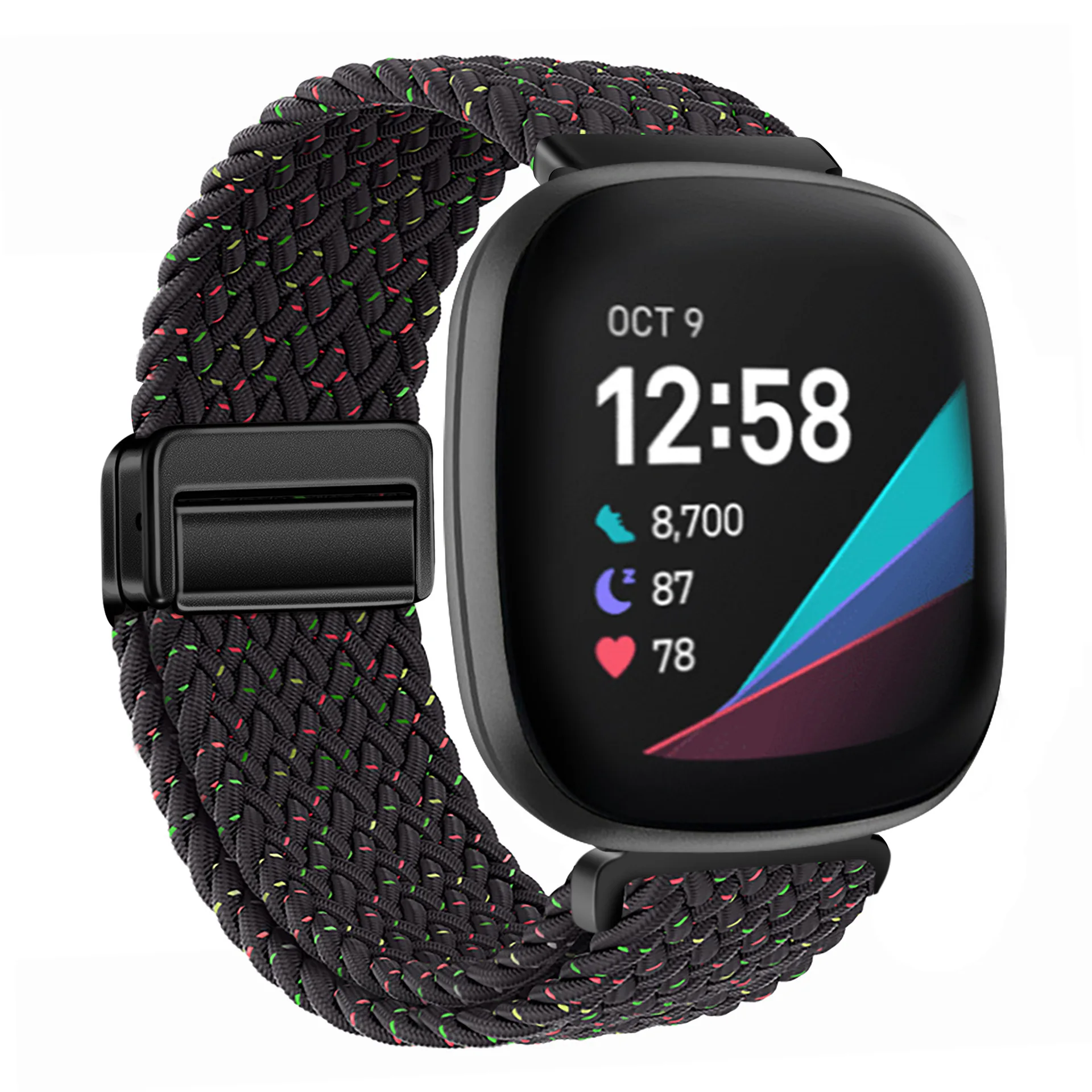 Sporty Nylon Braided Loop Strap - Magnetic Breathable Bracelet Wristband Belt Accessory