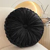 Throw Pillow Hand Sewn Pleated 3D Dutch Velvet Pumpkin Backrest Waist Lumbar Support Cushion Mat For Sofa Bed Floor Office Chair 5